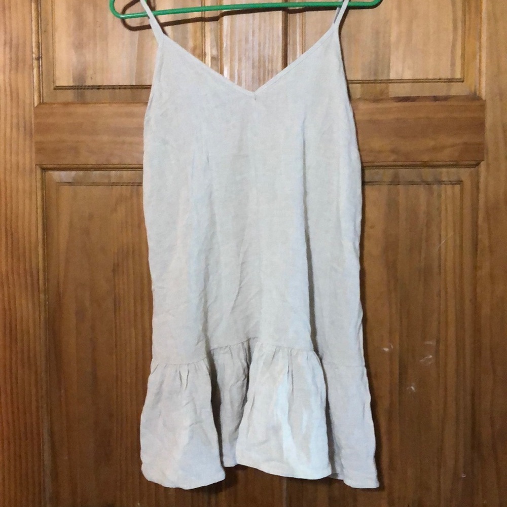 Natural colored beach mini dress